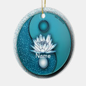 Blauw Yin Yang Lotus ornament (Links)