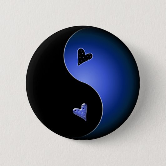 blauw yin yang ronde button 5,7 cm (Voorkant)