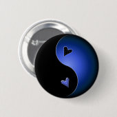 blauw yin yang ronde button 5,7 cm (Voorkant /achterkant)