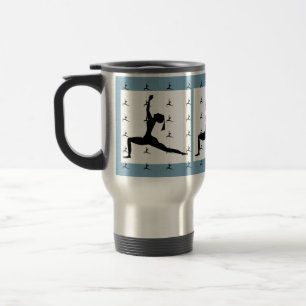 Blauw Yoga Design Reis/commuter mok: koffiemok Reisbeker