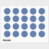 Blauw yonder (effen kleur) ronde sticker (Vel)