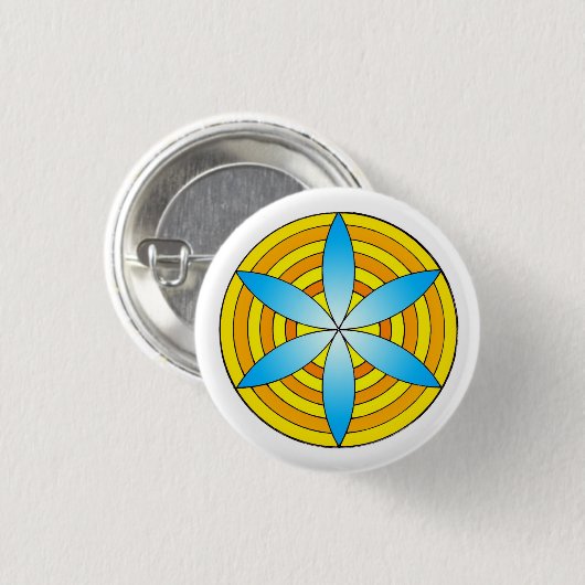 blauw zaad ronde button 3,2 cm (Voorkant /achterkant)