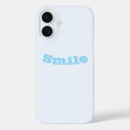 Blauw Zacht Wit Pastel Effen Kleur iPhone 16 Hoesje