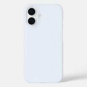 Blauw Zacht Wit Pastel Effen Kleur iPhone 16 Hoesje