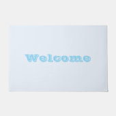 Blauw Zacht Wit Pastel Effen Kleur Deurmat (Voorkant)