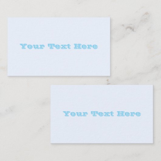 Blauw Zacht Wit Pastel Effen Kleur Visitekaartje (Voorkant / Achterkant)