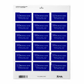 Blauw Zakelijk Adreslabel Etiket (Full Sheet)