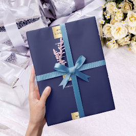 Blauw zakelijk bedrijfslogo cadeaupapier