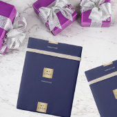 Blauw zakelijk bedrijfslogo cadeaupapier