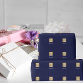 Blauw zakelijk bedrijfslogo cadeaupapier