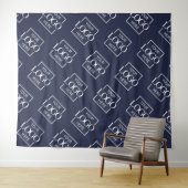 Blauw Zakelijk Logo Patroon Handelsbeurs Achterwan Wandkleed (In Situ (horizontaal))