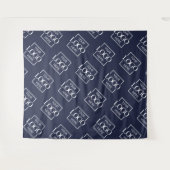 Blauw Zakelijk Logo Patroon Handelsbeurs Achterwan Wandkleed (Voorkant (horizontaal))