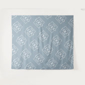 Blauw Zakelijk Logo Patroon Handelsbeurs Achterwan Wandkleed (Voorkant (horizontaal))