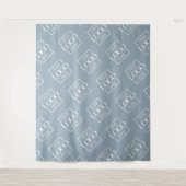 Blauw Zakelijk Logo Patroon Handelsbeurs Achterwan Wandkleed (Voorkant)