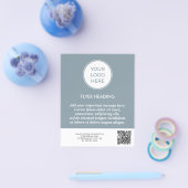 Blauw Zakelijk Logo QR Code Sjabloon Flyer (Enkel)