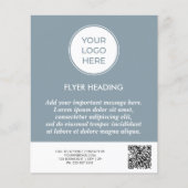 Blauw Zakelijk Logo QR Code Sjabloon Flyer (Voorkant)
