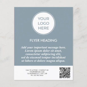 Blauw Zakelijk Logo QR Code Sjabloon Flyer