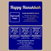 Blauw Zakelijk Merk op Chanoeka Rechthoek Folie Feestdagenkaart