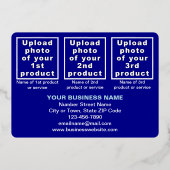 Blauw Zakelijk Merk op Chanoeka Rechthoek Folie Feestdagenkaart (Achterkant)