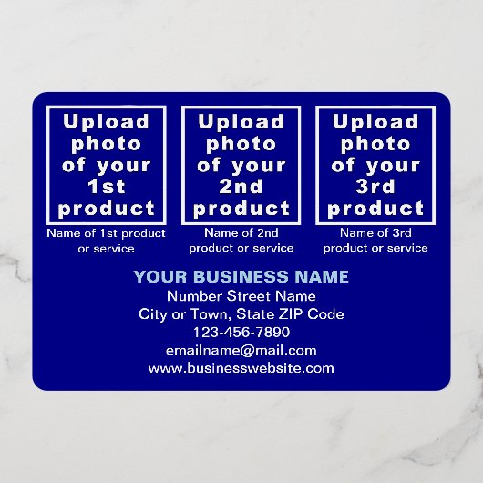 Blauw Zakelijk Merk op Chanoeka Rechthoek Folie Feestdagenkaart (Achterkant)