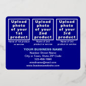 Blauw Zakelijk Merk op Halloween Rechthoek Folie Feestdagenkaart (Achterkant)