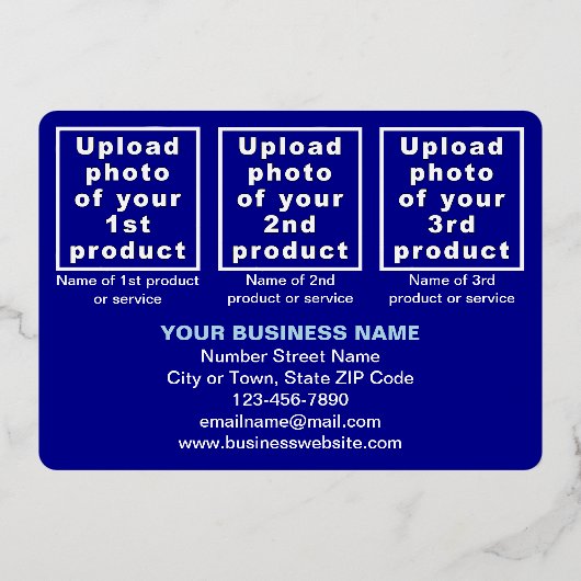 Blauw Zakelijk Merk op Halloween Rechthoek Folie Feestdagenkaart (Achterkant)