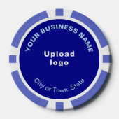 Blauw Zakelijk Merk op Poker Chips (Voorkant)