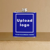 Blauw Zakelijk Merk op Vinyl Wrapped Flask Heupfles