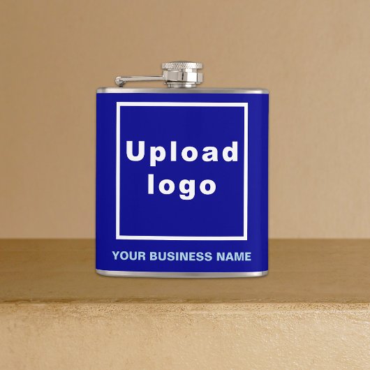 Blauw Zakelijk Merk op Vinyl Wrapped Flask Heupfles