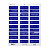 Blauw Zakelijk Retouradreslabel Etiket (Full Sheet)