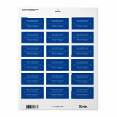Blauw Zakelijk Verzendadres Etiket (Full Sheet)