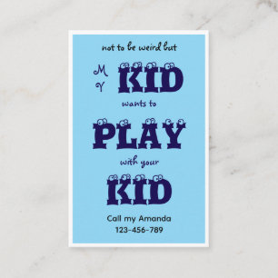 Blauw Zakelijke Kids Playdate Card Visitekaartje
