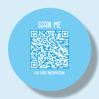 Blauw | Zakelijke QR-code scanbaar Ronde Sticker