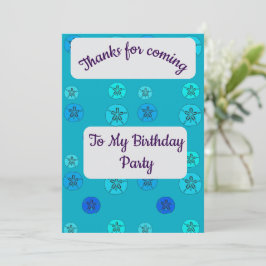 Blauw Zand Dollars Dank u kaart