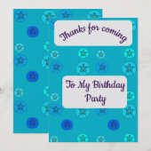 Blauw Zand Dollars Dank u kaart (Voorkant / Achterkant)