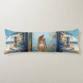 Blauw zand goud esthetische kust thema DBL-sided Lichaamskussen (Voorkant)