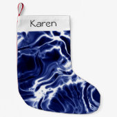 Blauw zand patroon kleine kerstmis kleine kerstsok (Voorkant)