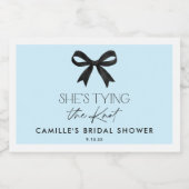 Blauw Ze bindt de knoop door Sparkling Wijnetiket (Enkel label)