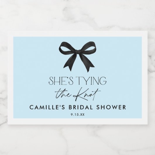 Blauw Ze bindt de knoop door Sparkling Wijnetiket (Enkel label)