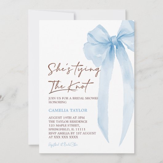 Blauw Ze bindt het Vrijgezellenfeest van de knoopb Kaart (Voorkant)