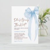 Blauw Ze bindt het Vrijgezellenfeest van de knoopb Kaart (Staand voorkant)