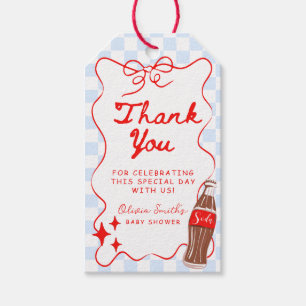 Blauw Ze is klaar om te baren Baby Shower Bedankt Cadeaulabel