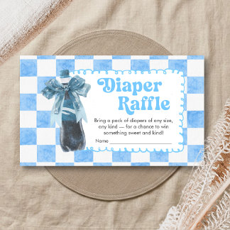 Blauw Ze is klaar om te baren Baby Shower Luier Ra Informatiekaartje