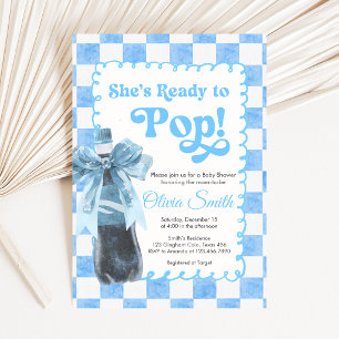 Blauw Ze is klaar om te baren Baby Shower Uitnodig Kaart