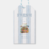 Blauw Ze is van de Markt Bruidsfeestje Cadeaulabel (Voorkant)