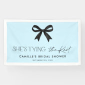 Blauw Ze Knoopt De Knoop Boog Bruidsdouche Spandoek (Horizontaal)