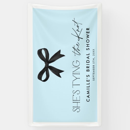 Blauw Ze Knoopt De Knoop Boog Bruidsdouche Spandoek (Verticaal)