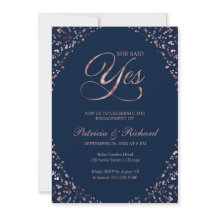 Blauw Ze zei ja Uitnodiging van de Engagement Part