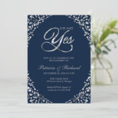 Blauw Ze zei ja Uitnodiging van de Engagement Part (Staand voorkant)