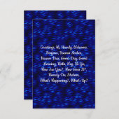 Blauw Zebra 3,5-inch x 5-inch flatpanel kaart Notitiekaartje (Voorkant / Achterkant)